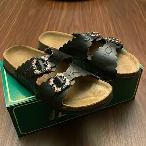 Betula Birkenstock Black Scallop Sz8 EU39